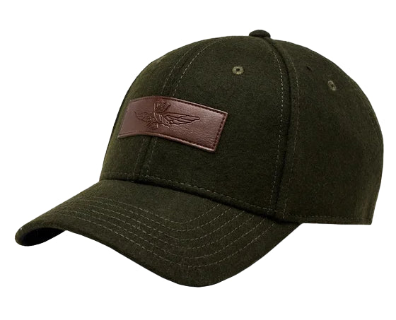 AERONAUTICA MILITARE CAPPELLO IN MISTO LANA JET GREEN BROWN