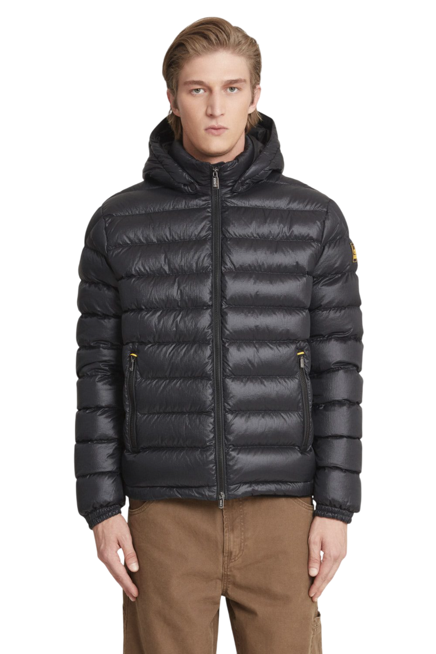 CIESSE PIUMINI PIUMINO CORTO NED 2.0 NERO CON CAPPUCCIO STACCABILE