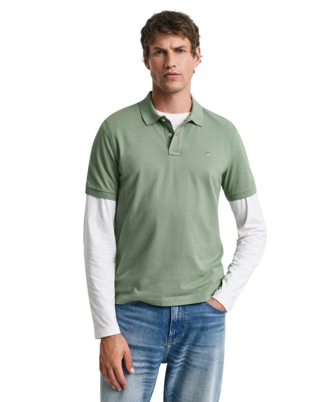 GANT POLO SHIELD IN PIQUE' REGULAR FIT KALAMATA GREEN