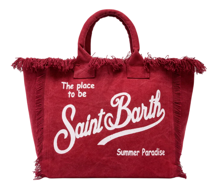 MC2 SAINT BARTH BORSA A SPALLA VANITY IN CANVAS DI COTONE BORDEAUX