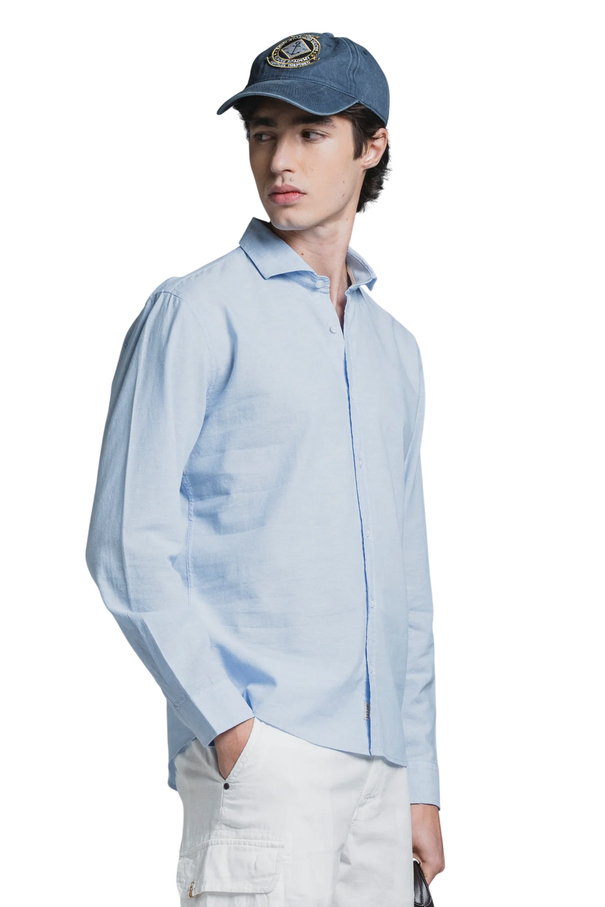 IMPURE CAMICIA IN LINO 100% COLORE SKY
