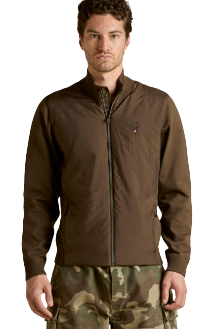 AERONAUTICA MILITARE GIACCA IMBOTTITA IN MAGLIA RASATA COLORE MARRONE