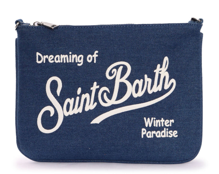 MC2 SAINT BARTH POCHETTE PARISIENNE MINI DENIM BLU