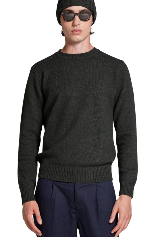 IMPURE MAGLIONE CHARLIE SWEATER IN LAMBSWOOL DARK GREEN
