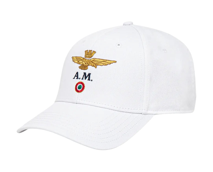 AERONAUTICA MILITARE BERRETTO DA BASEBALL IN COTONE OFF WHITE