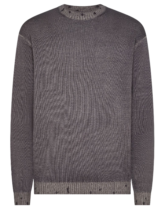 SUN68 DONNA MAGLIA IN LANA EFFETTO VINTAGE COLORE GRIGIO SCURO