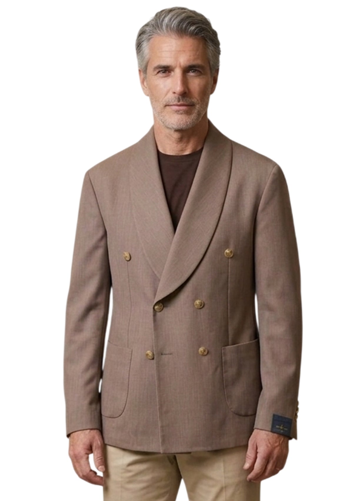 MARK MIDOR GIACCA DOPPIO PETTO SCIALLATO COLORE FANGO