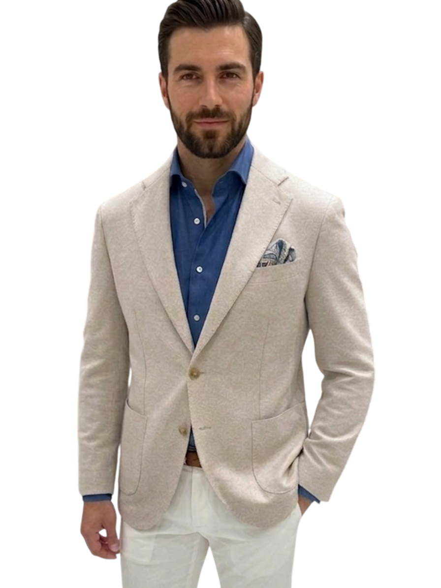 MARK MIDOR GIACCA MONOPETTO CON MICROTRAMA COLORE BEIGE