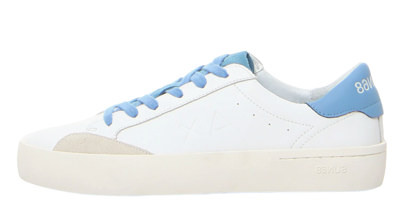SUN68 SNEAKERS STREET LEATHER BIANCO AVIO