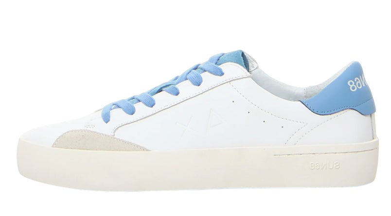 SUN68 SNEAKERS STREET LEATHER BIANCO AVIO