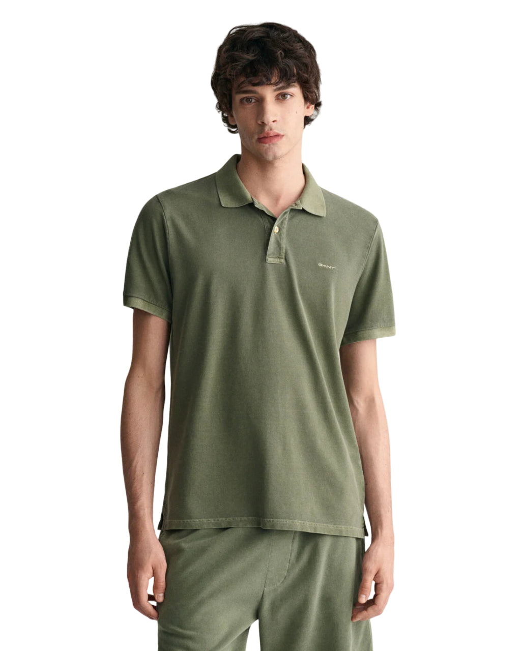 GANT POLO SUNFADED IN PIQUE REGULAR FIT PINE GREEN