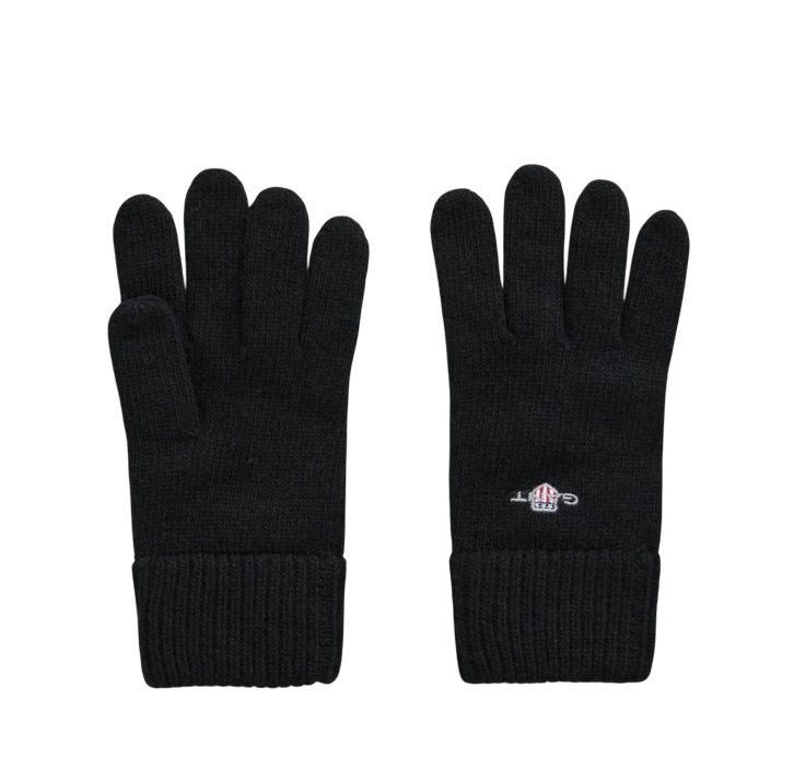 GANT GUANTI IN MAGLIA SHIELD IN LANA NERO