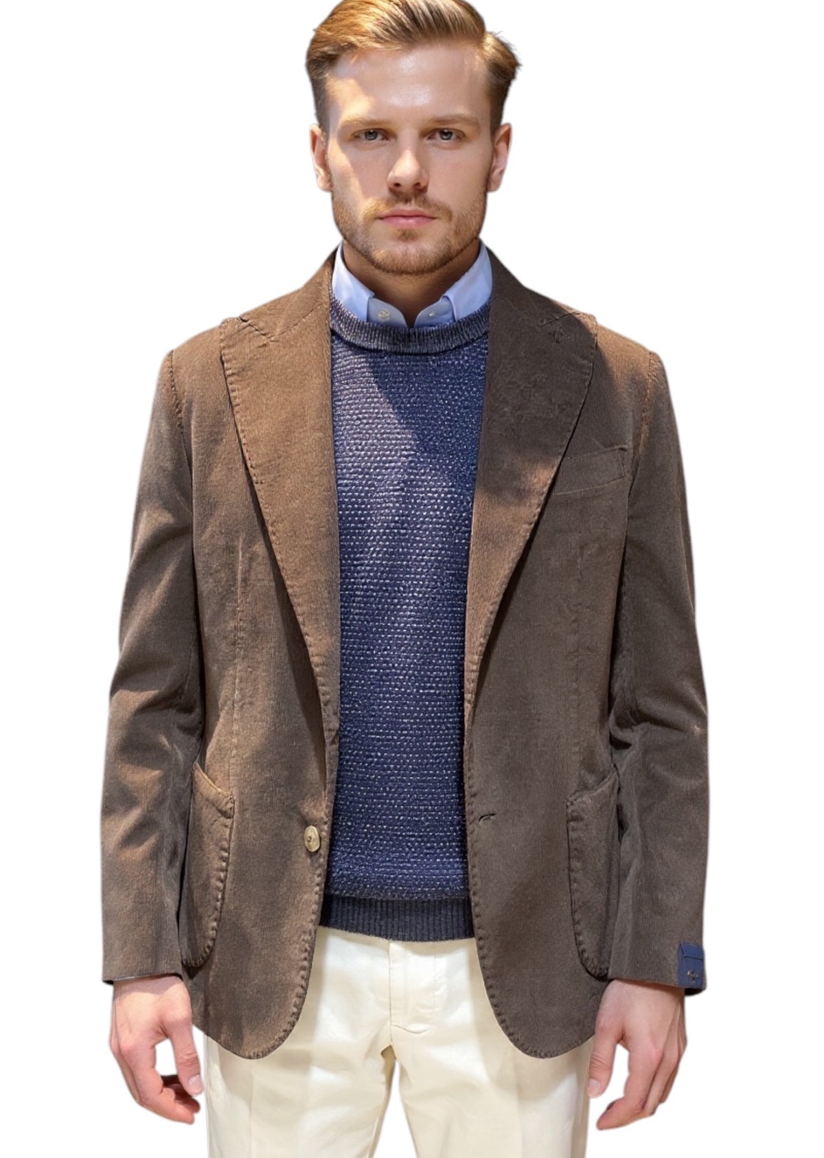 MARK MIDOR GIACCA MONOPETTO IN VELLUTO COLORE MARRONE