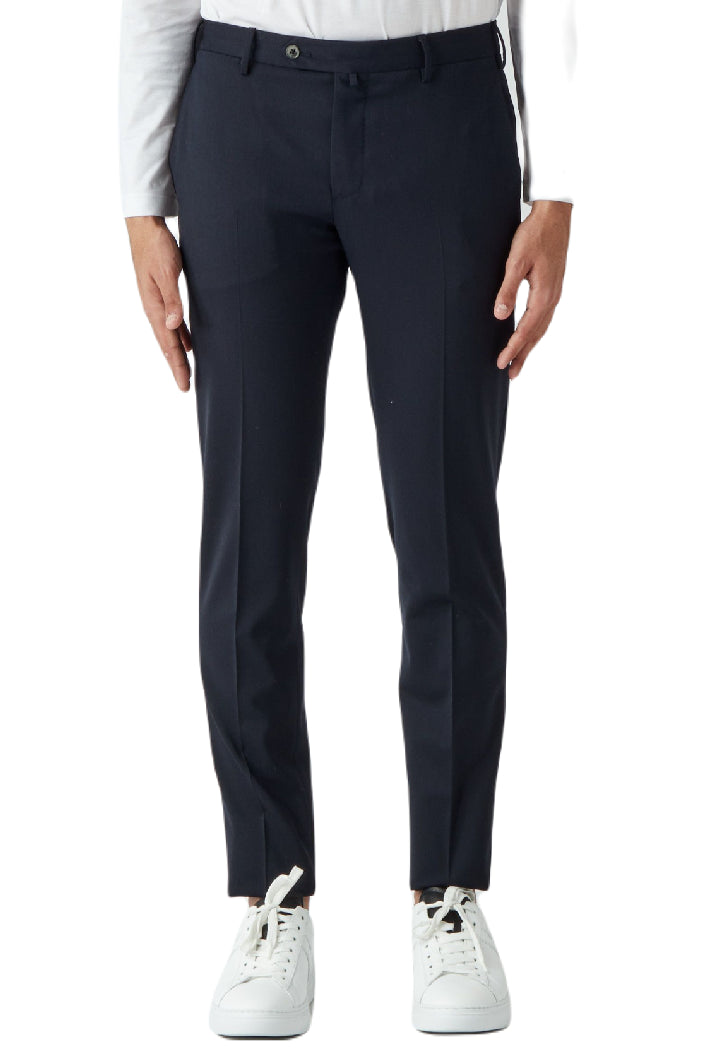 PT01 PANTALONE IN MISTO LANA STRETCH BLU NAVY