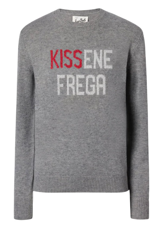 MC2 SAINT BARTH MAGLIONE DAONNA NEW QUEEN IN MISTO CASHMERE GRIGIO KISSENEFREGA