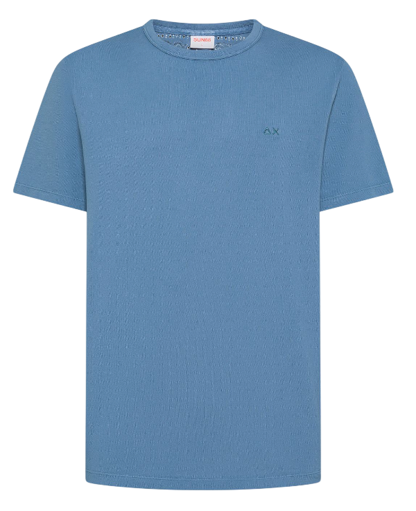 SUN68 UOMO T-SHIRT IN PIQUET DI COTONE AVIO