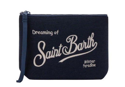 MC2 SAINT BARTH POCHETTE ALINE WOOL IN MISTO LANA BLU 61 EMB