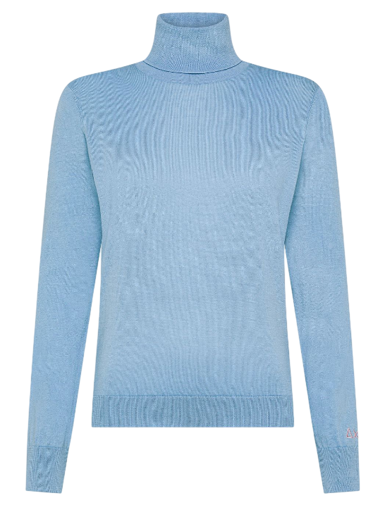 SUN68 DONNA DOLCEVITA IN FILATO DI MISTO LANA AZZURRO CHIARO BICE