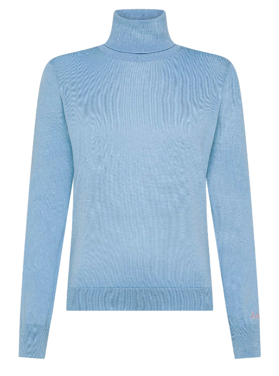 SUN68 DONNA DOLCEVITA IN FILATO DI MISTO LANA AZZURRO CHIARO BICE
