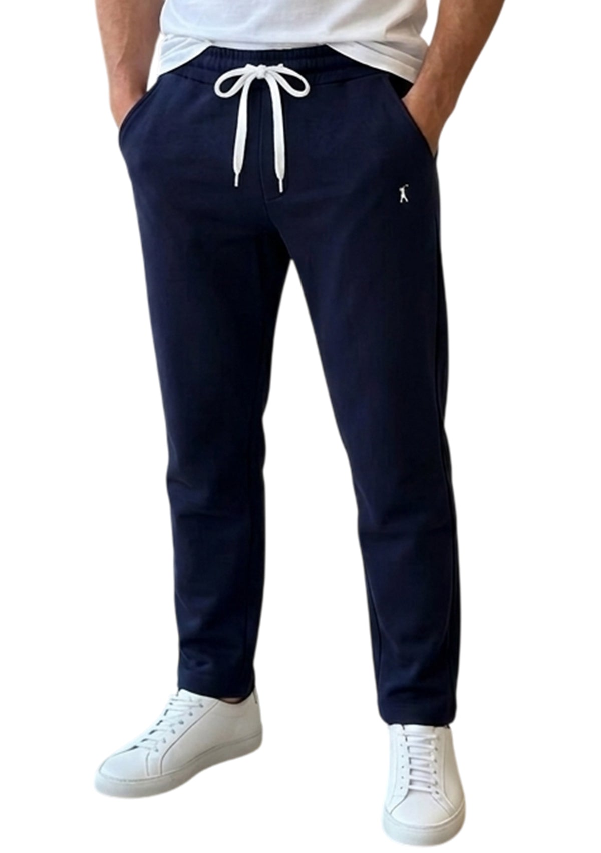 MARK MIDOR PANTALONE FELPA IN COTONE BLU NAVY