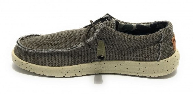MOCASSINO TESSUTO VERDE CHIARO