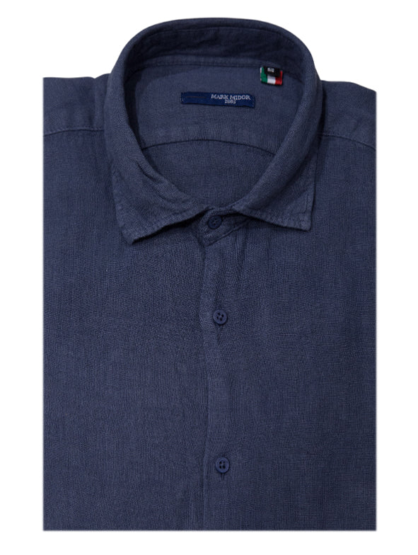 MARK MIDOR CAMICIA IN PURO LINO COLORE BLU