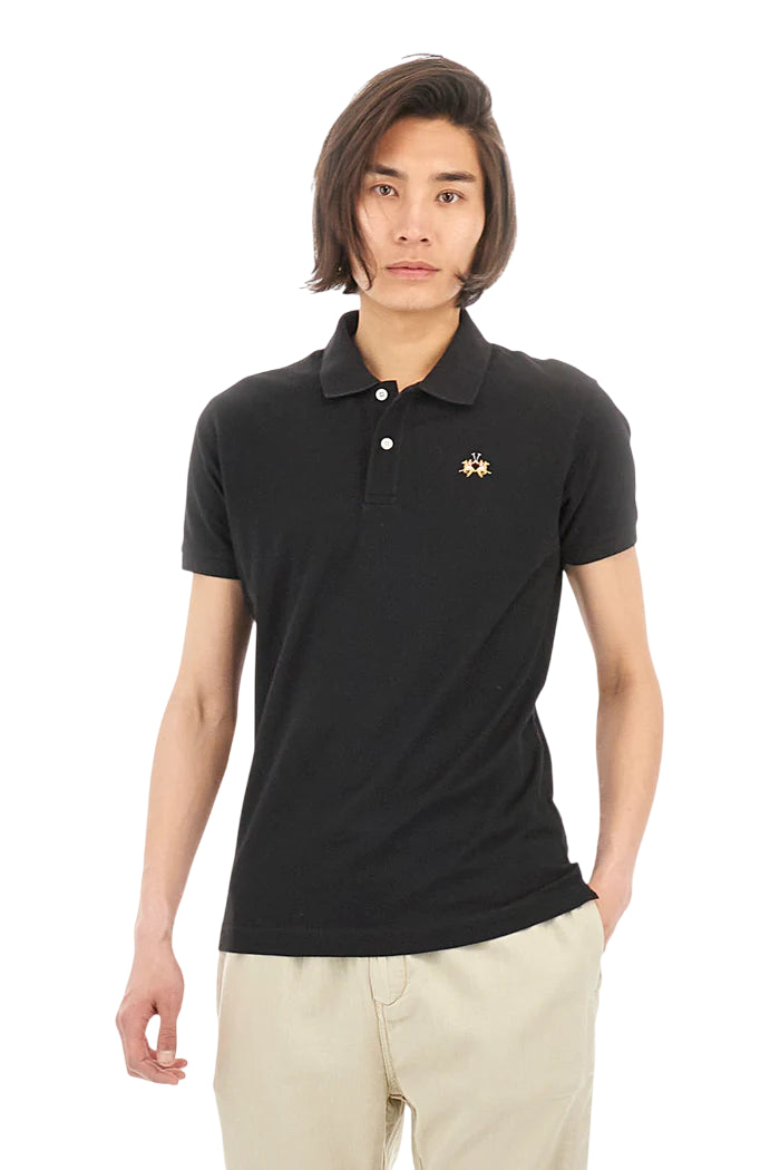 LA MARTINA POLO DA UOMO EDUARDO SLIM FIT COL NERO