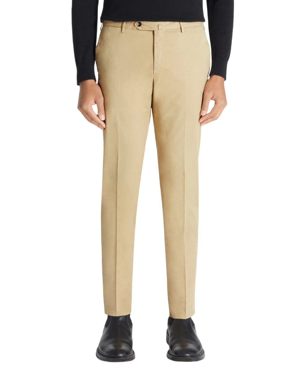 PT01 PANTALONE SUPERSLIM IN GABARDINA STRETCH COLORE ARACHIDE