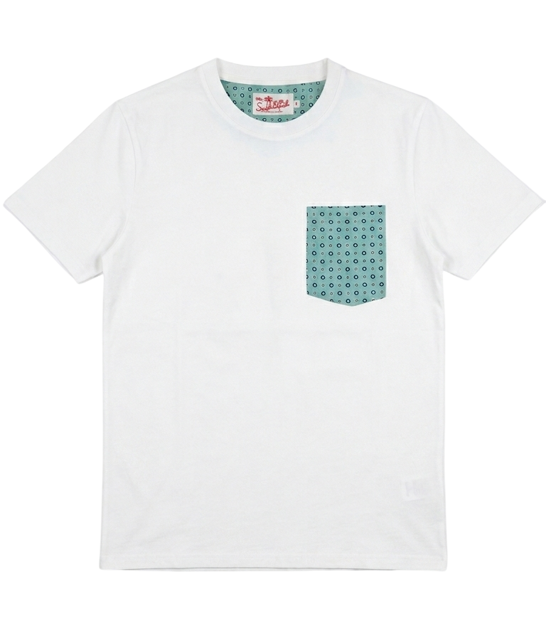 MC2 SAINT BARTH T-SHIRT IN COTONE CON TASCHINO A STAMPA MEADOW TIE VERDE