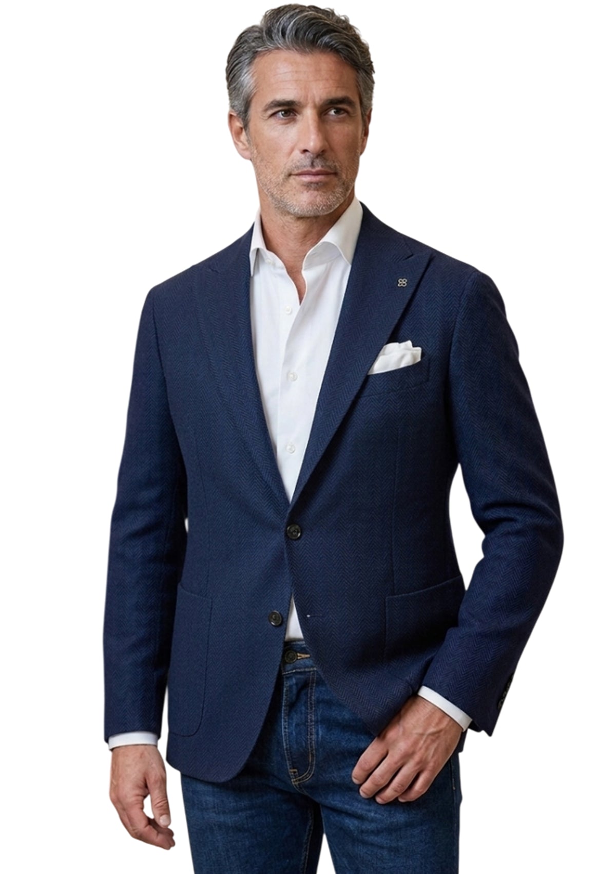 TAGLIATORE GIACCA MADRID IN MISTO LANA V. COTONE SPIGATA BLU