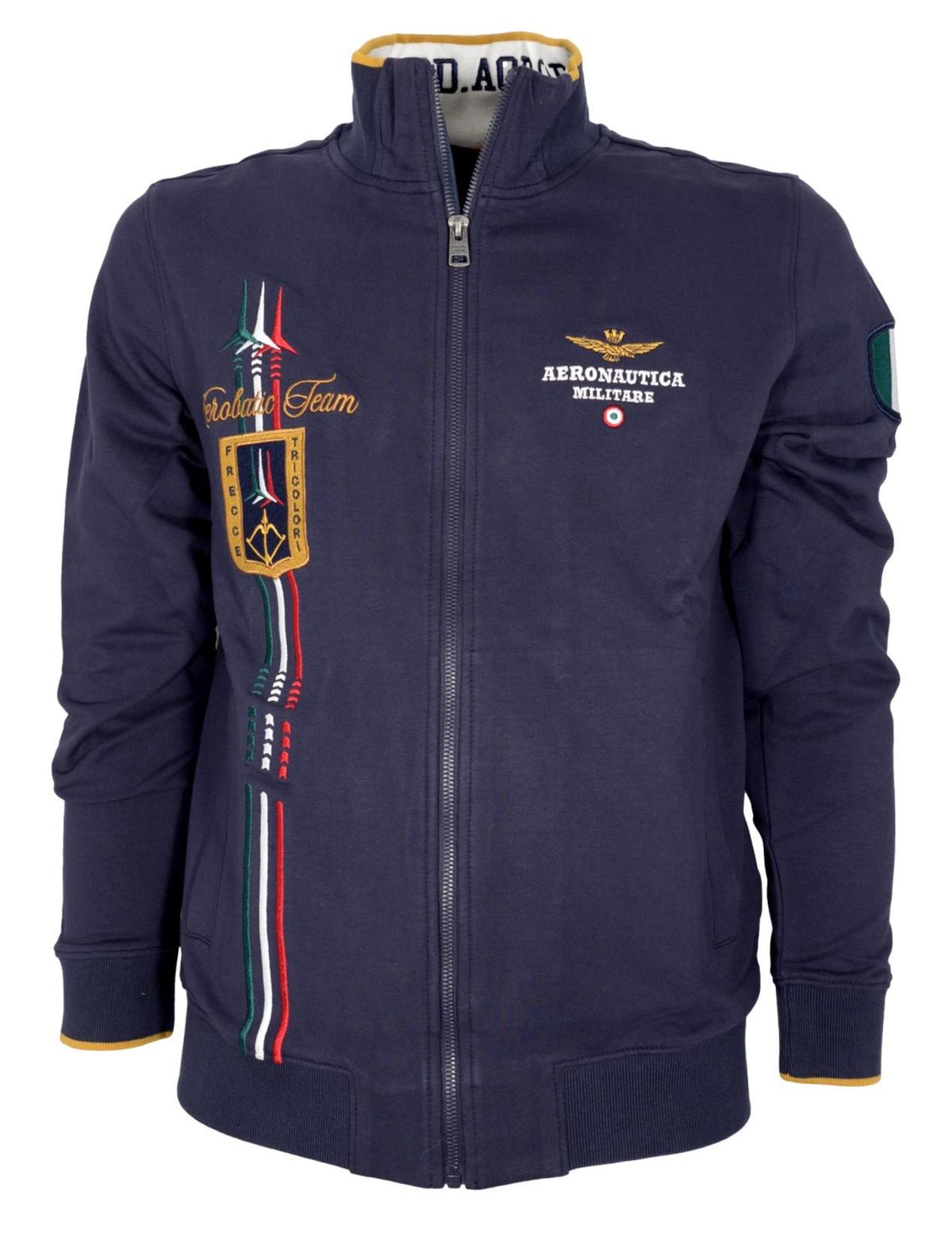 AERONAUTICA MILITARE FELPA FELPA ZIP FRECCE TRICOLORI BLU NAVY