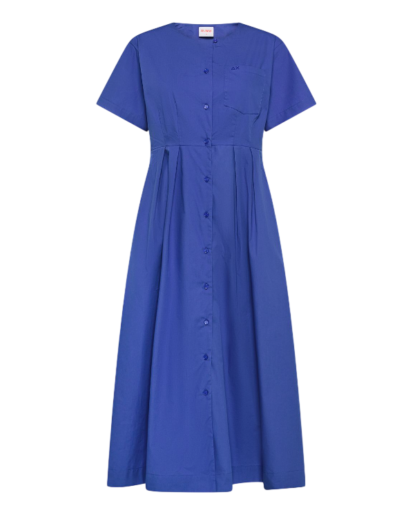 SUN68 DONNA ABITO CHEMISIER IN COTONE BLU AVIO
