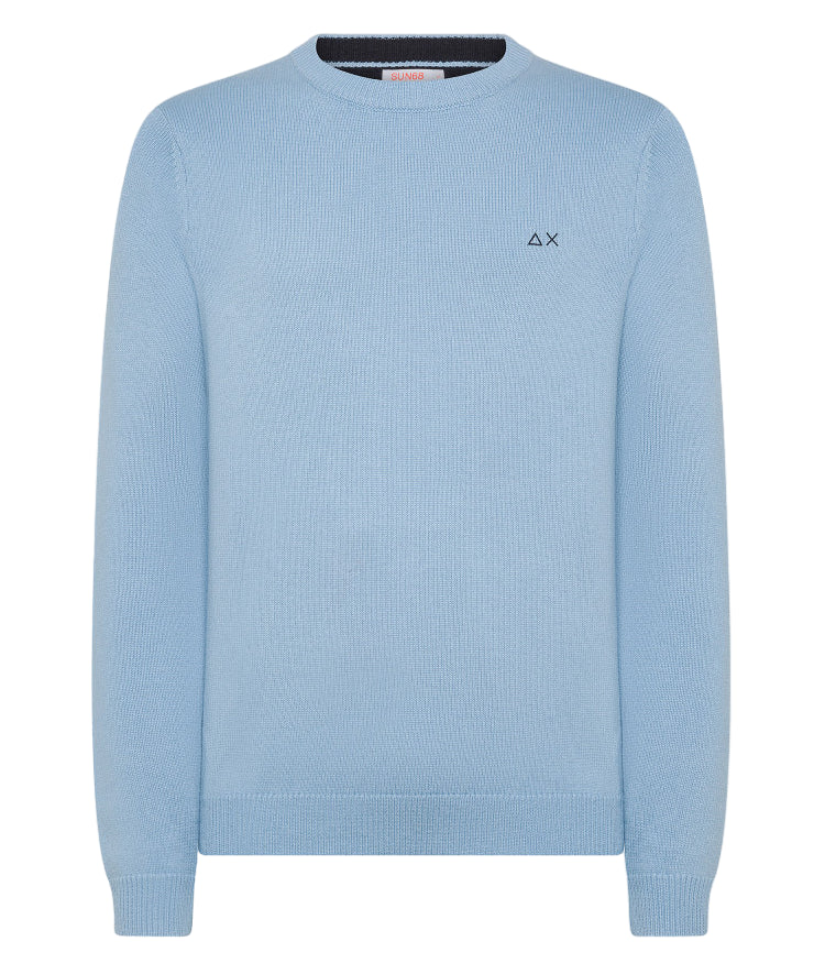 SUN68 MAGLIA ROUND SOLID WARM SKY BLUE