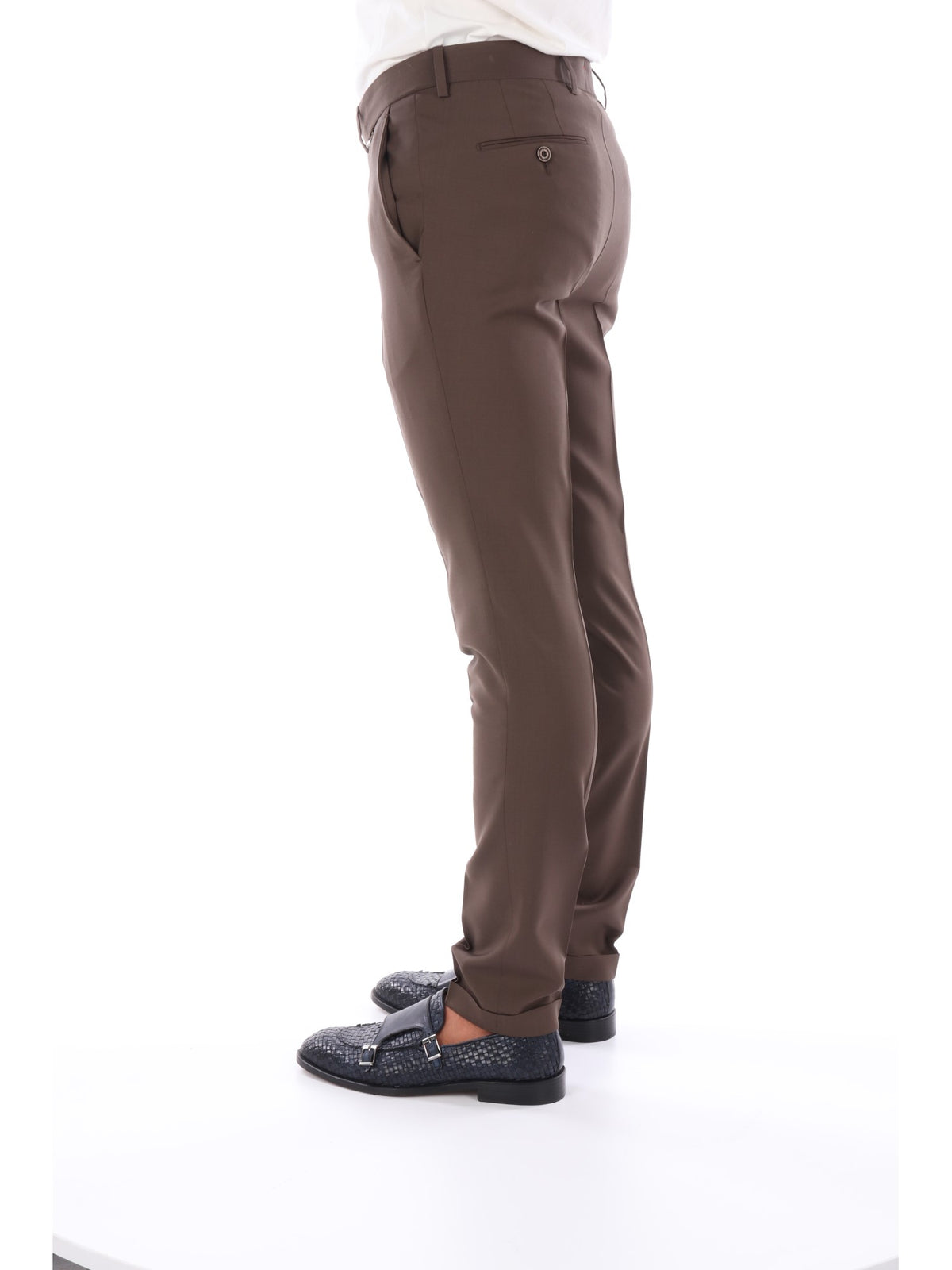 Paoloni Pantalone classico marrone da uomo