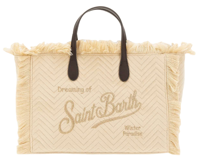 MC2 SAINT BARTH BORSA COLETTE VELVET QUILT BEIGE