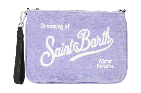 MC2 SAINT BARTH POCHETTE PARISIENNE EFFETTO VELLUTO VIOLA/LILLA